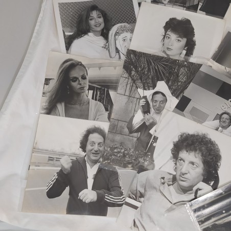 Lotto di 20 fotografie di agenzia, attori e attrici anni 80 formato 17x24 cm