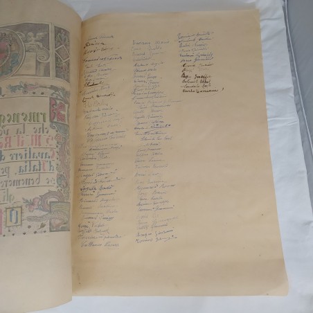 ERMENEGILDO RICCARDI Pergamena di Cavaliere 1935 con autografi