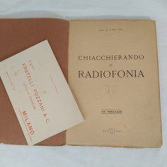 Libro CHIACCHIERANDO Di RADIOFONIA 1927 Anno V Becchis 120 pagine 2