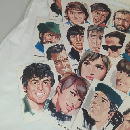 35 cartoline di cantanti i BIG della Canzone disegni di PICCHIONI