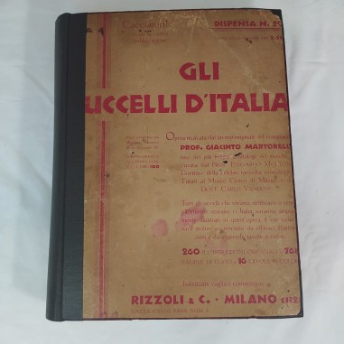 Libro GLI UCCELLI D'ITALIA 1° ed. 1931 copertina restaurata