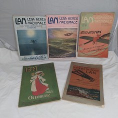 Lotto di 5 riviste LAN Lega Aerea Nazionale 1912-1915