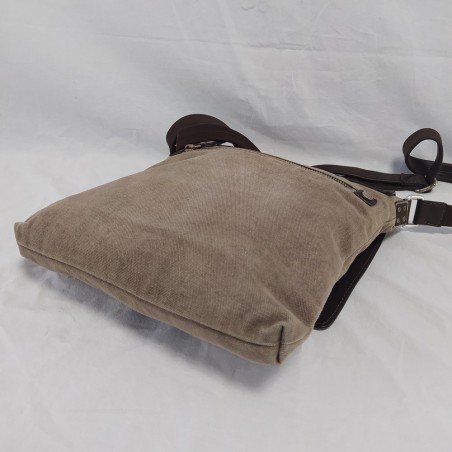 Borsa ORCIANI in pelle testa di moro e tessuto tipo postino