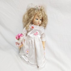 Lenci, bambola di panno vestita con abito da sposa completa di scatola h. 41 cm 2