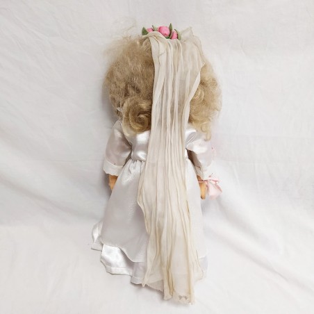 Lenci, bambola di panno vestita con abito da sposa completa di scatola h. 41 cm