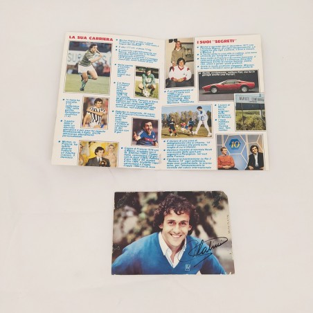 2 cartoline Michel Platinì con autografi originali