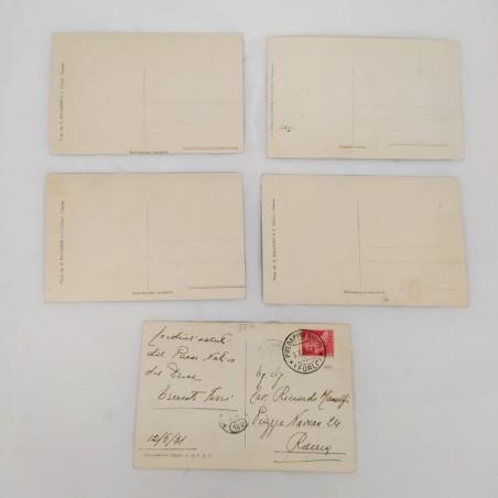 Lotto di 5 cartoline Famiglia Mussolini e Predappio