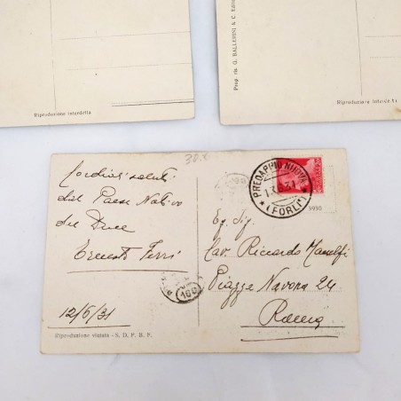 Lotto di 5 cartoline Famiglia Mussolini e Predappio
