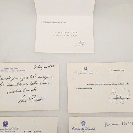 Lotto di 5 biglietti di auguri Personalità politiche dello Stato
