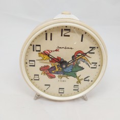 Sveglia da tavolo Jantar 4 rubis con quadrante decorato anni 60/70