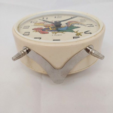 Sveglia da tavolo Jantar 4 rubis con quadrante decorato anni 60/70