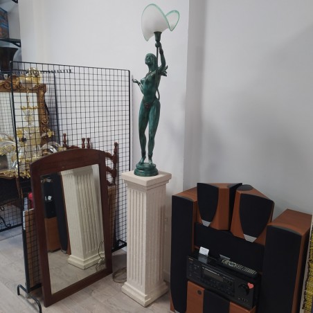 Lampada in bronzo figura femminile amazzone con basamento in marmo 200 cm