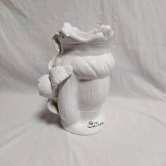 Vaso testa ceramica Caltagirone h. 28 cm non dipinto 2