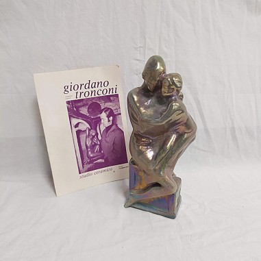 Ceramica Madonna con Bambino Giordano Tronconi h. 29 cm