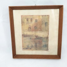 LEO MASINELLI quadretto pastelli su cartoncino 11x14 cm