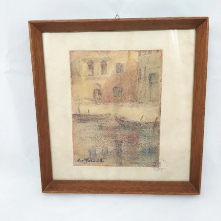 LEO MASINELLI quadretto pastelli su cartoncino 11x14 cm