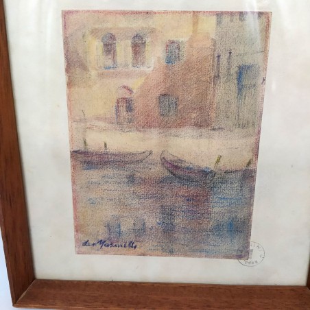 LEO MASINELLI quadretto pastelli su cartoncino 11x14 cm