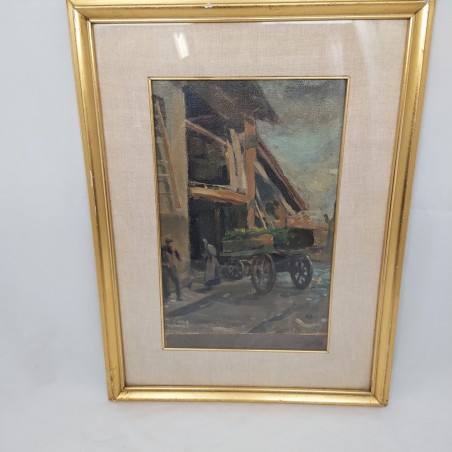 Giovanni FORGHIERI quadro olio su tela con lettera al verso