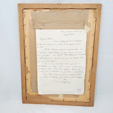 Giovanni FORGHIERI quadro olio su tela con lettera al verso