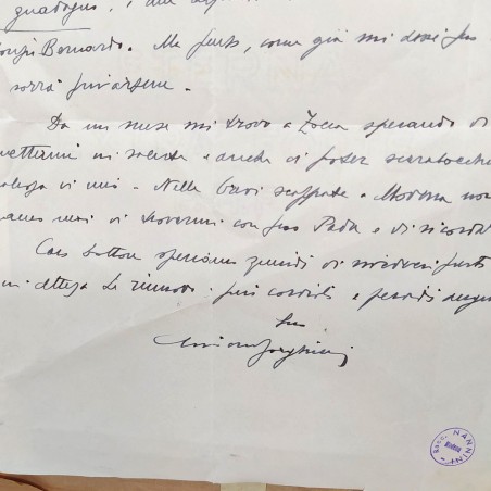 Giovanni FORGHIERI quadro olio su tela con lettera al verso