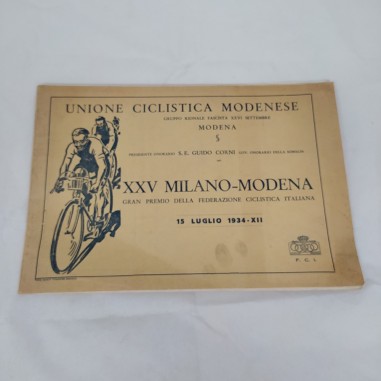 Unione ciclistica Modenese XXV Milano Modena 15 luglio 1934 - XII