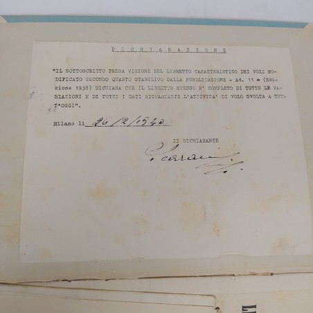 Libretto caratteristico dei voli Regia Aeronautica 1940