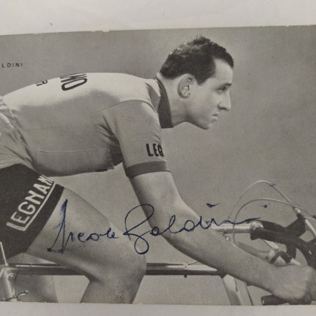 ERCOLE BALDINI cartolina pubblicitaria con autografo originale a penna