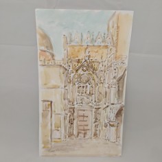 TINO PELLONI acquerello su carta 19x32 cm Venezia