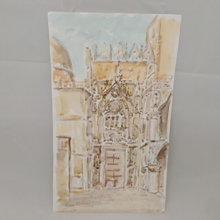 TINO PELLONI acquerello su carta 19x32 cm Venezia
