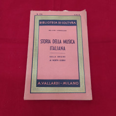 Libretto STORIA DELLA MUSICA ITALIANA 1937 A. Vallardi Milano