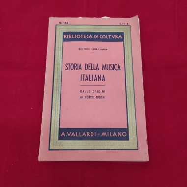 Libretto STORIA DELLA MUSICA ITALIANA 1937 A. Vallardi Milano