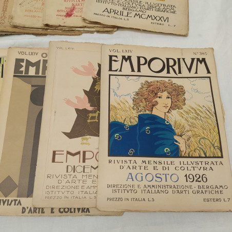 Rivista EMPORIUM anni 1918/1926 lotto di 13 diverse