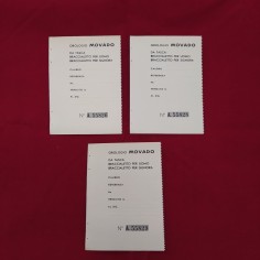 MOVADO lotto di 4 garanzie orologi non compilate