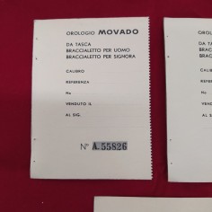 MOVADO lotto di 4 garanzie orologi non compilate 2