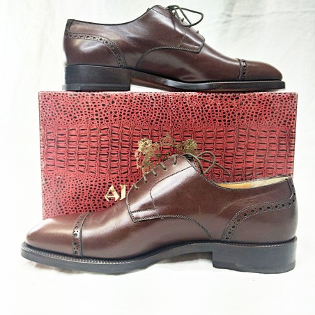 Scarpe uomo Alexander tipo inglese vitello marrone tabacco nuove n° 43,5