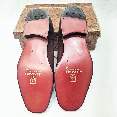 Scarpe uomo Alexander vitello marrone punta tozza nuove n° 43,5
