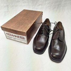 Scarpe eleganti uomo Alexander n° 43,5 nuove vitello marrone scuro punta tozza