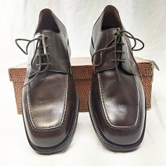 Scarpe eleganti uomo Alexander n° 43,5 nuove vitello marrone scuro punta tozza 2