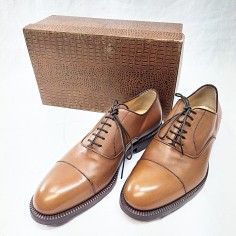 Scarpe eleganti uomo Alexander n° 43,5 nuove vitello liscio marrone chiaro