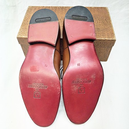 Scarpe eleganti uomo Alexander n° 43,5 nuove vitello liscio marrone chiaro
