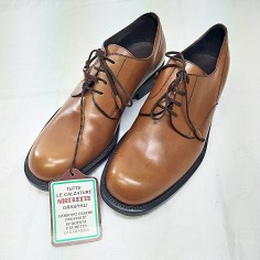 Scarpe eleganti uomo Alexander n° 43,5 nuove vera pelle vitello marrone chiaro