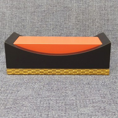 Swarovski supporto basamento nero e arancio bordo dorato senza scatola