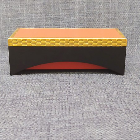 Swarovski supporto basamento nero e arancio bordo dorato senza scatola