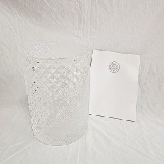 Vaso cilindrico IRIS in cristallo Saint Louis decorato bugnato