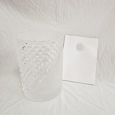 Vaso cilindrico IRIS in cristallo Saint Louis decorato bugnato