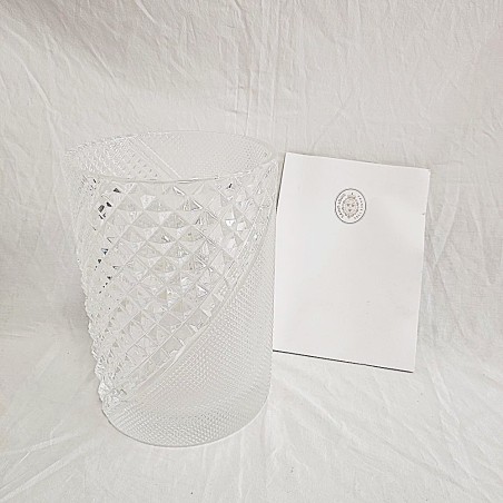Vaso cilindrico IRIS in cristallo Saint Louis decorato bugnato