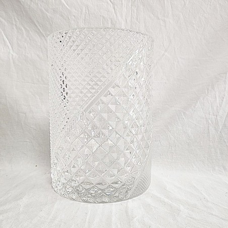 Vaso cilindrico IRIS in cristallo Saint Louis decorato bugnato