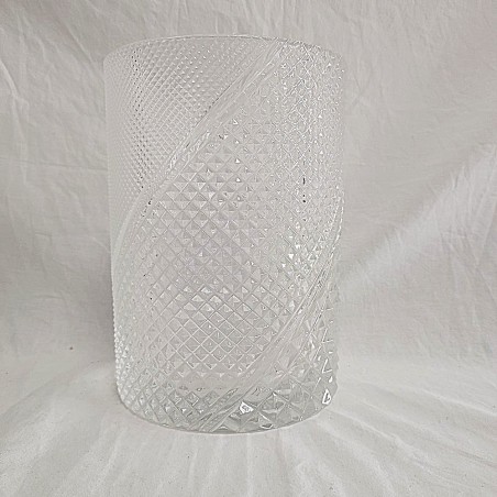 Vaso cilindrico IRIS in cristallo Saint Louis decorato bugnato