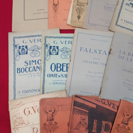 Lotto di 13 libretti opere liriche Giuseppe Verdi primi anni del 900