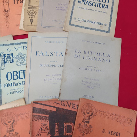 Lotto di 13 libretti opere liriche Giuseppe Verdi primi anni del 900